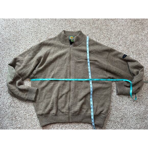 CABELAS Men's 100% Wool sweater Jacket, size XL, Full zip Wind Stopper; Vintage - Picture 4 of 13